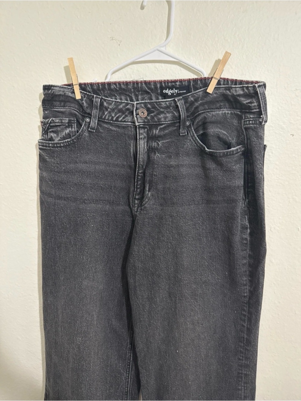 edgely Black Wide Leg Jeans